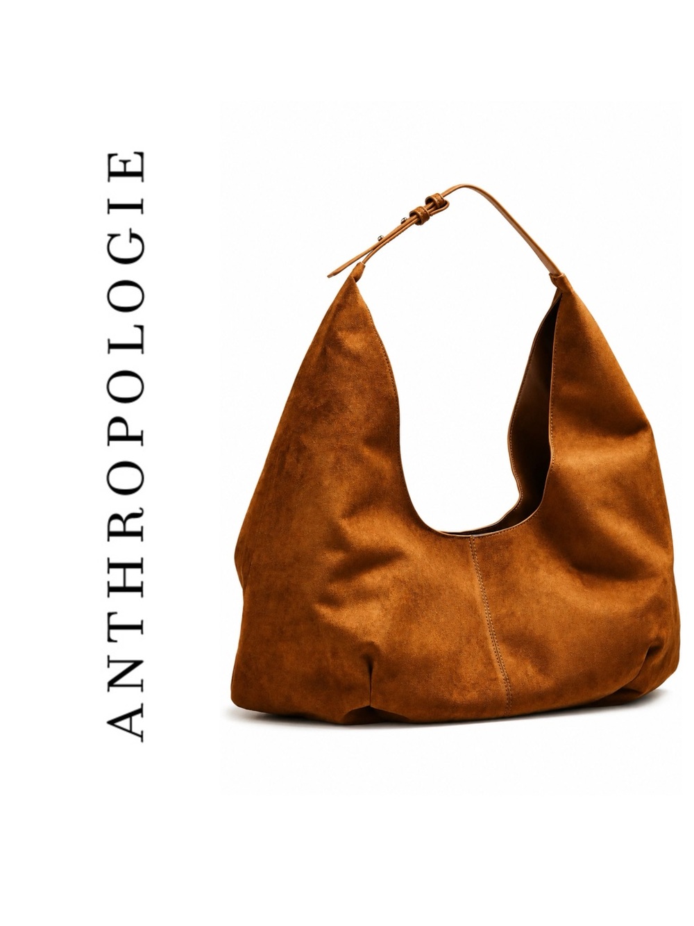 Anthropologie Large Faux-Suede Slouchy Tote